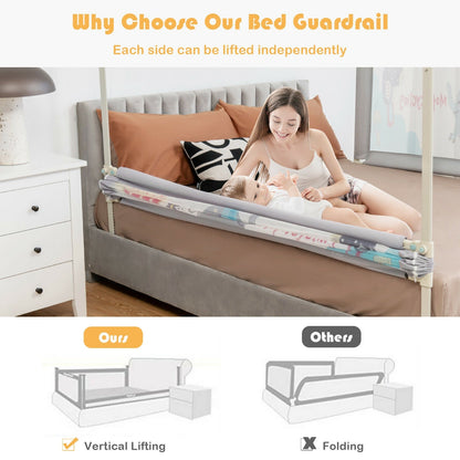 69 Inch Toddlers Vertical Lifting Baby Bedrail Guard with Lock