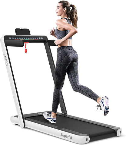 2-in-1 Electric Folding Treadmill For Home Fitness