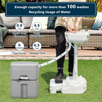 GemGear camping hand wash station with basin stand and 4.5 Gal fresh water tank on Tampa Home & Garden Store