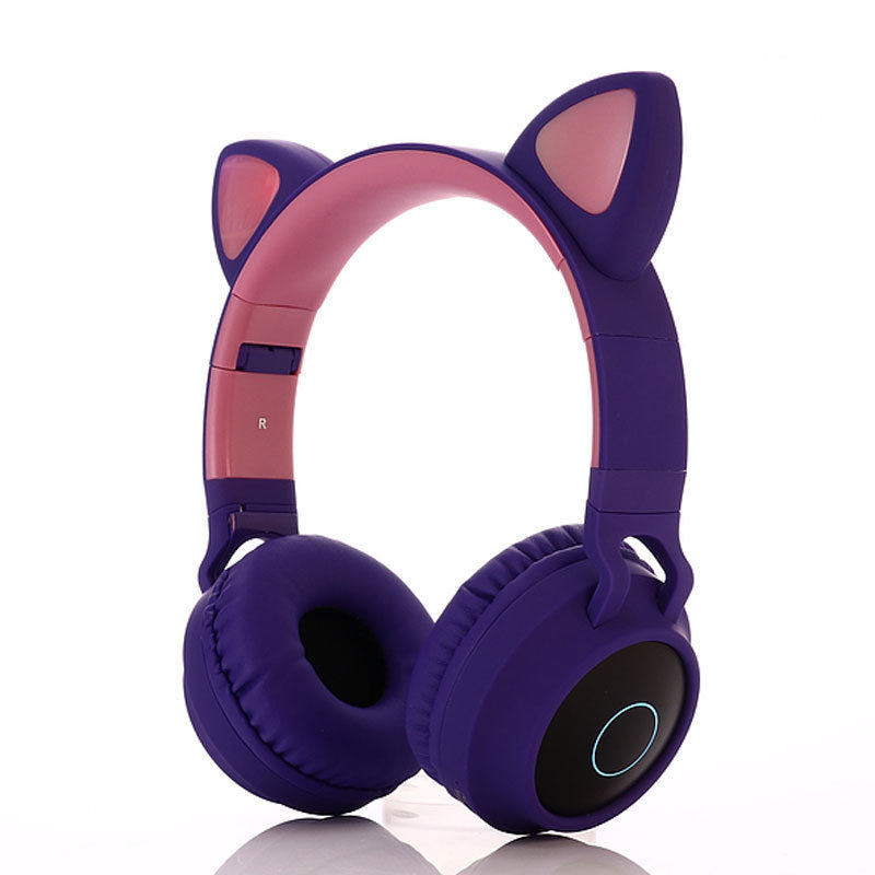 Stevvex kids on-ear wireless headphones pink purple cat-ear headband with mic on Tampa Home & Garden Store