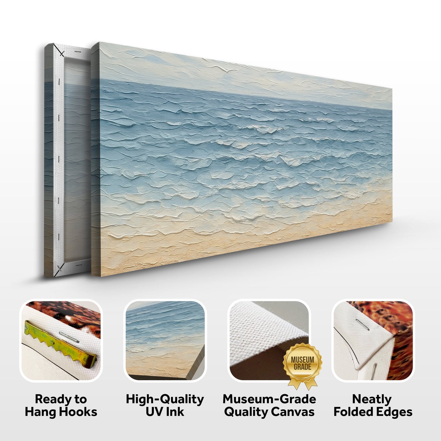 Serene Ocean Wave Coastal Wall Art VI canvas by Tailored Canvases, textured blue ocean seascape on Tampa Home & Garden Store