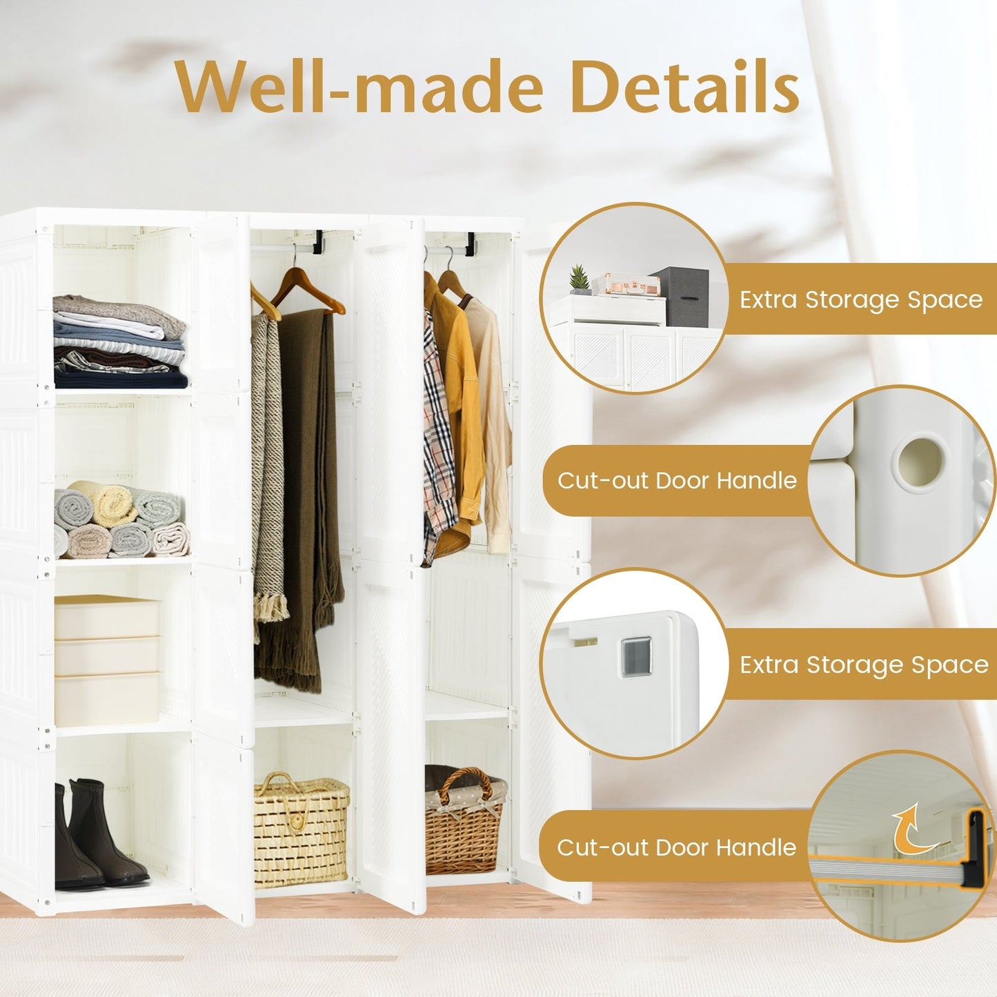 Organizador de Ropa Plegable para Armario con 8 Compartimentos