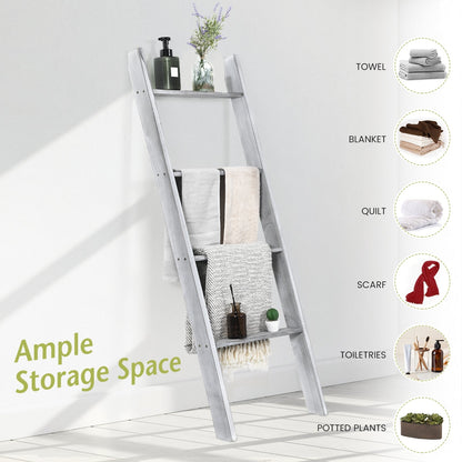 Estantería tipo escalera de pared de 4 niveles - Gris