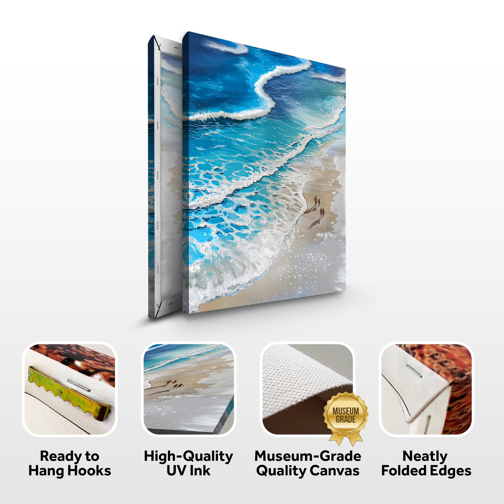 Beachfront Painting Coastal Wall Art III canvas by Tailored Canvases with blue ocean waves on Tampa Home & Garden Store