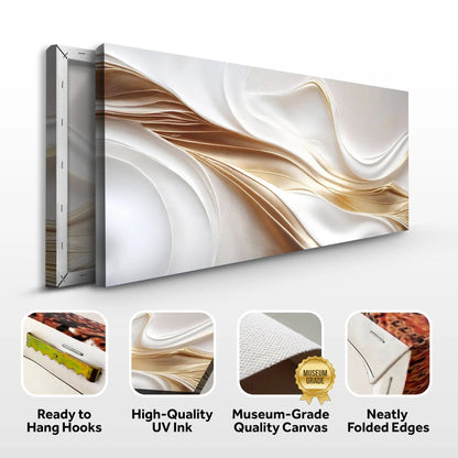 White and Gold Abstract Canvas Wall Art by Tailored Canvases, crafting canvas with gallery wrap on Tampa Home & Garden Store