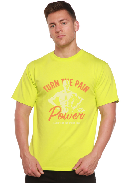 Mens neon yellow bamboo viscose/organic cotton graphic T-shirt Spun Bamboo on Tampa Home & Garden Store