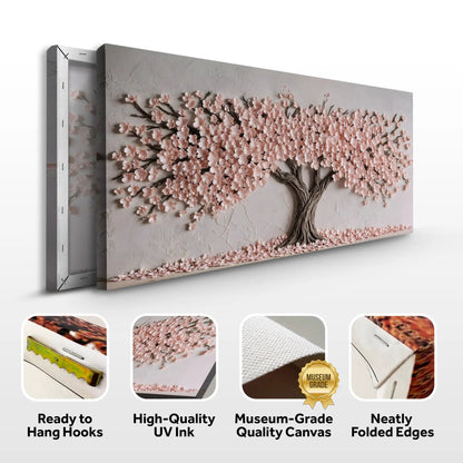 Blush Blossom Wall Art canvas by Tailored Canvases with pink cherry blossom tree texture on Tampa Home & Garden Store