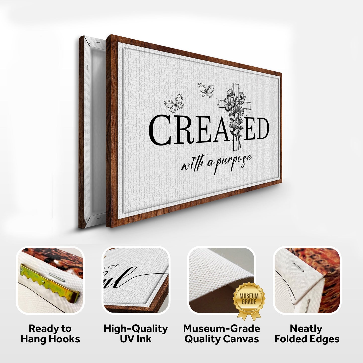 Canvas Created With A Purpose Faith Sign II by Tailored Canvases, floral cross on Tampa Home & Garden Store