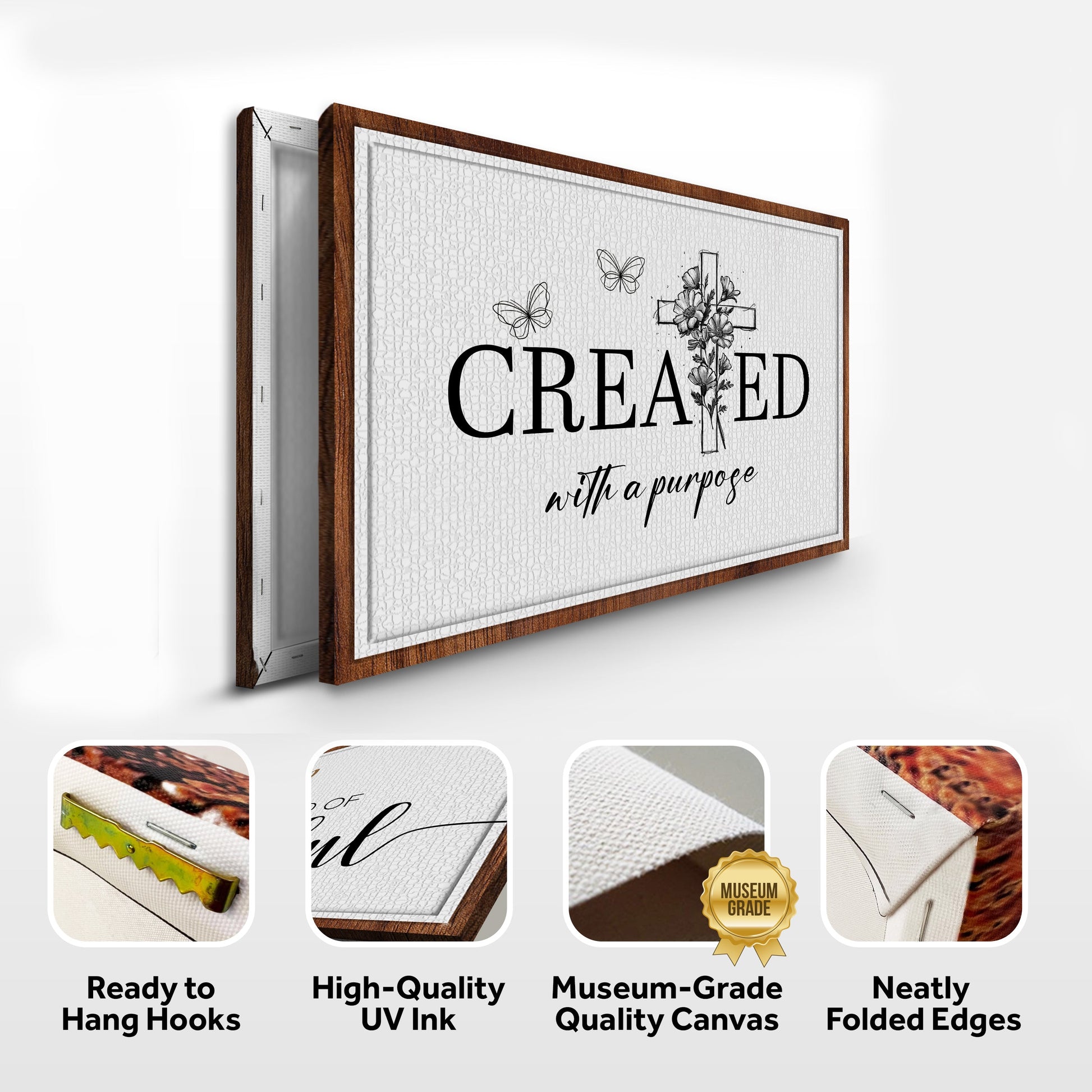 Canvas Created With A Purpose Faith Sign II by Tailored Canvases, floral cross on Tampa Home & Garden Store