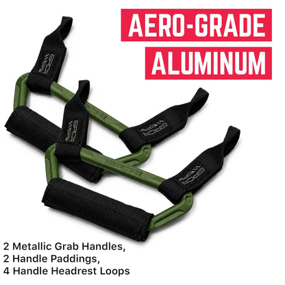 GPCA Back Grip PRO Headrest Handles for Tesla S3/Y with aluminum bars and black straps on Tampa Home & Garden Store