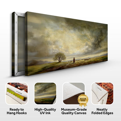 The Good Shepherd Faith Wall Art canvas Tailored Canvases scene with shepherd and flock on Tampa Home & Garden Store