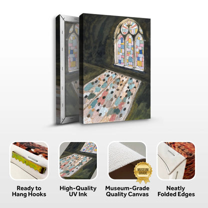 Sacred Reflection Faith Wall Art Canvas by Tailored Canvases with stained-glass window on Tampa Home & Garden Store