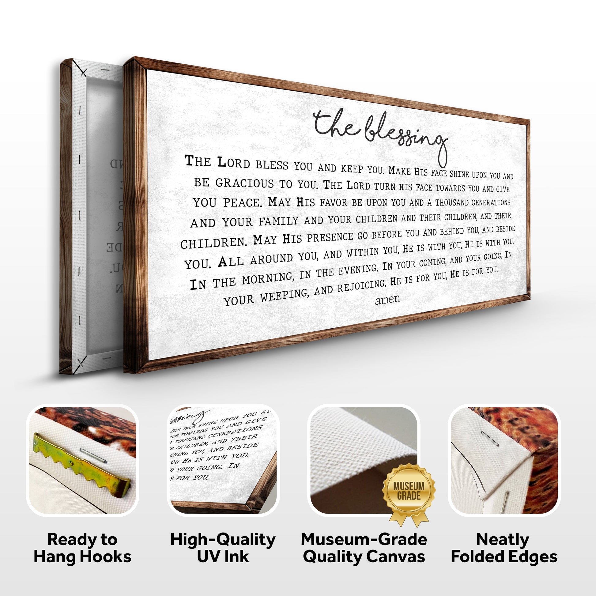 The Blessing Faith Sign II canvas by Tailored Canvases with scripture print and wood frame on Tampa Home & Garden Store