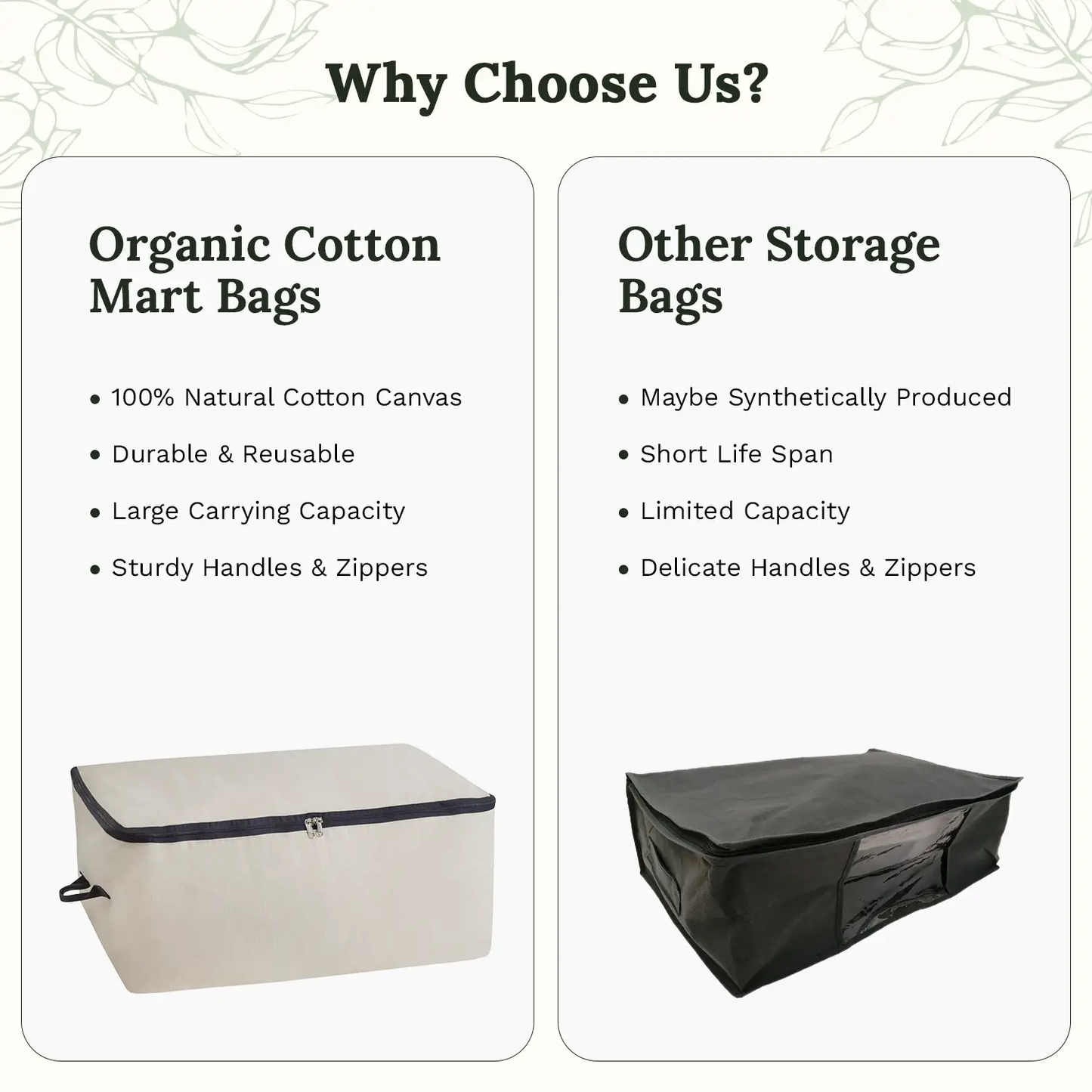 Canvas Storage Bags With Handles for Comforters