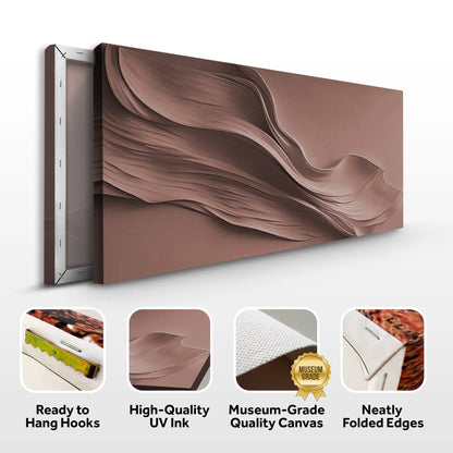 Warm Terracotta Minimalist Wall Art canvas with abstract curves by Tailored Canvases on Tampa Home & Garden Store