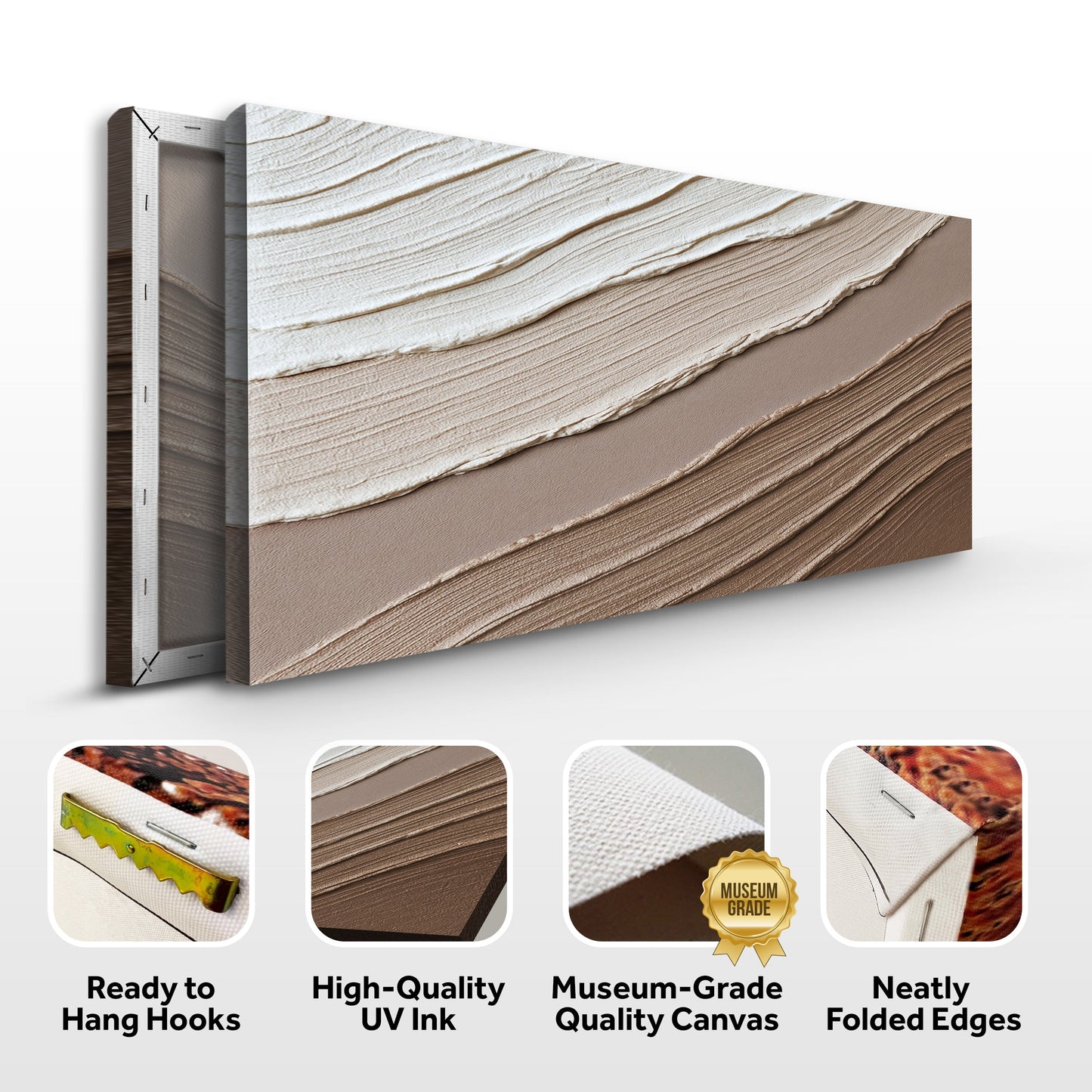 Minimalist Wall Art II canvas by Tailored Canvases Crafting with beige wood grain texture on Tampa Home & Garden Store