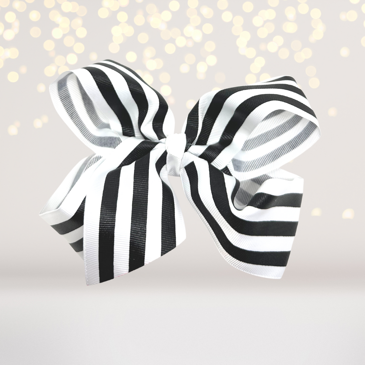 Hair bow oversized black and white striped grosgrain on Tampa Home & Garden Store
