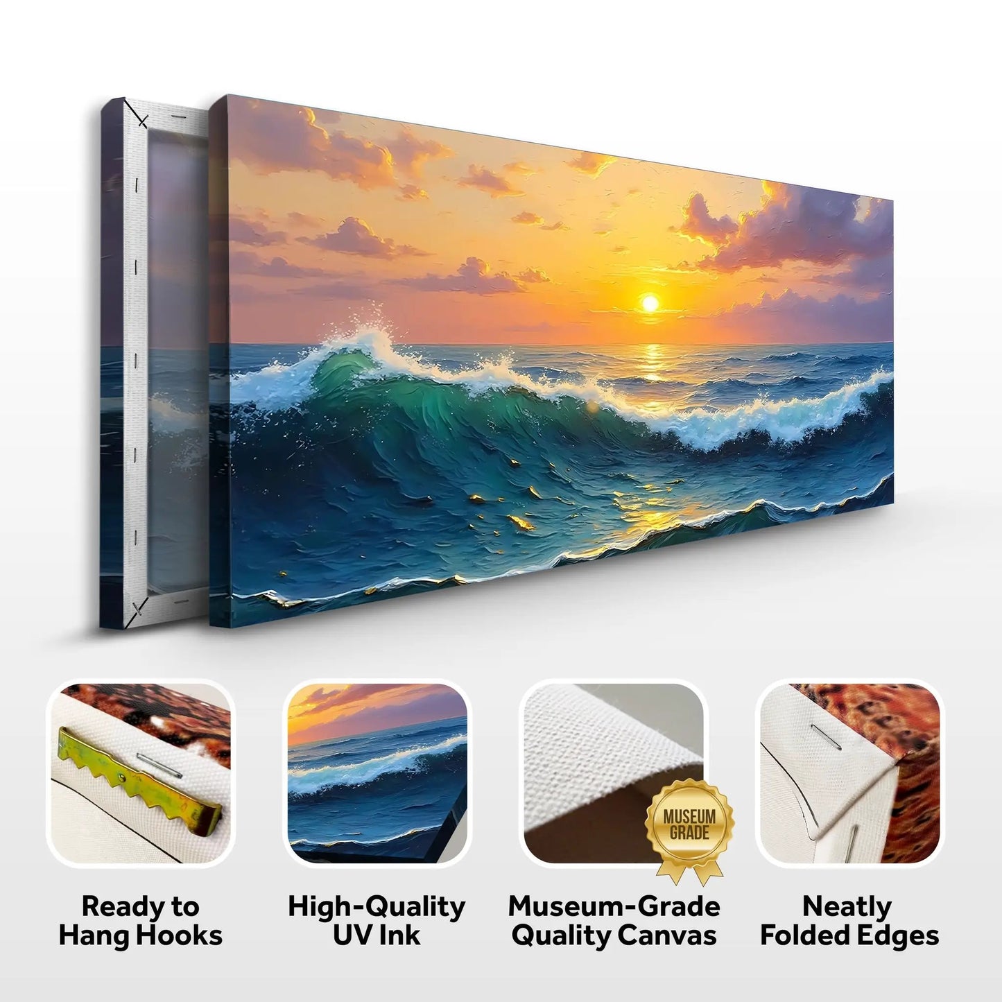 Waterscape Abstract Wall Art XII canvas by Tailored Canvases, ocean sunset and waves on Tampa Home & Garden Store