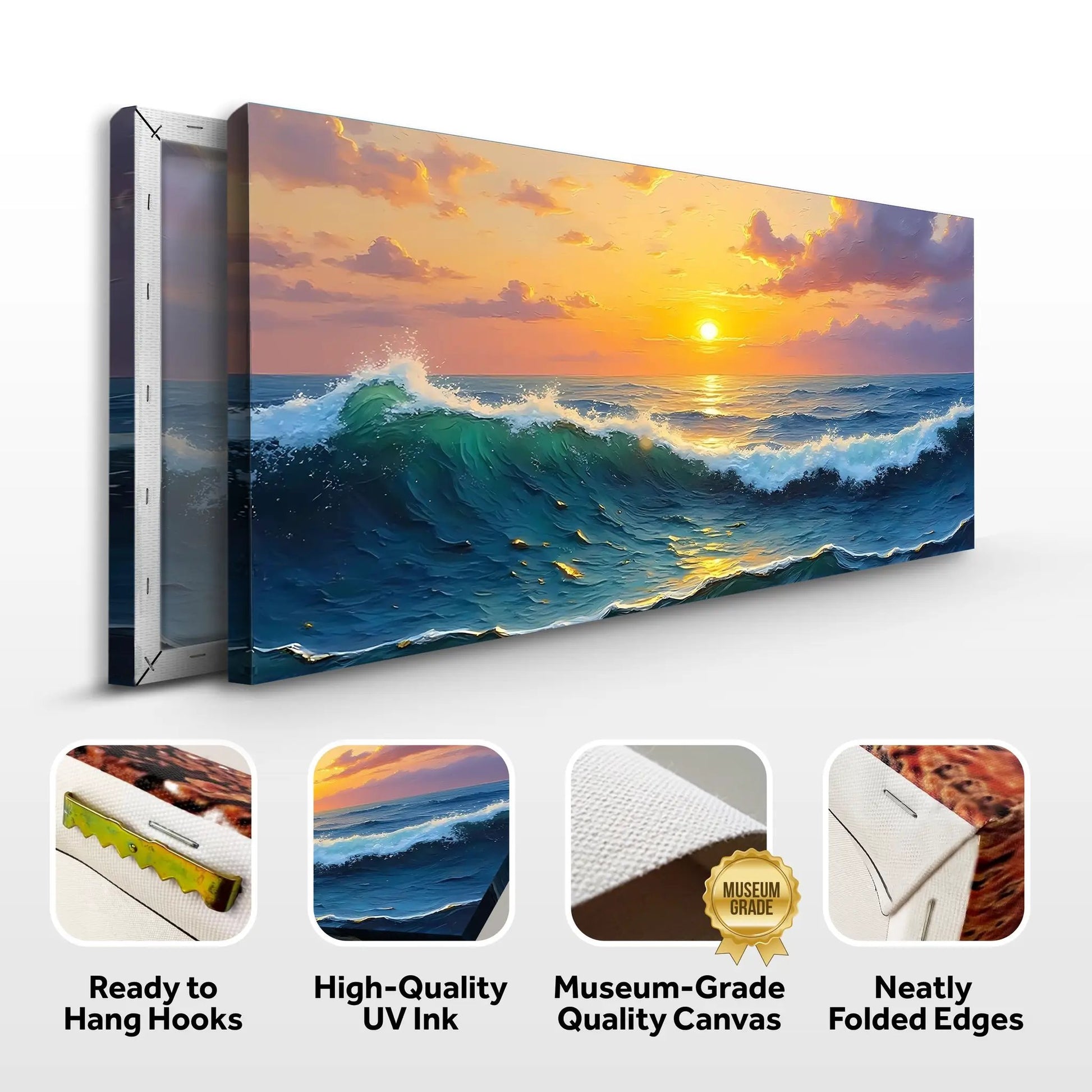 Waterscape Abstract Wall Art XII canvas by Tailored Canvases, ocean sunset and waves on Tampa Home & Garden Store