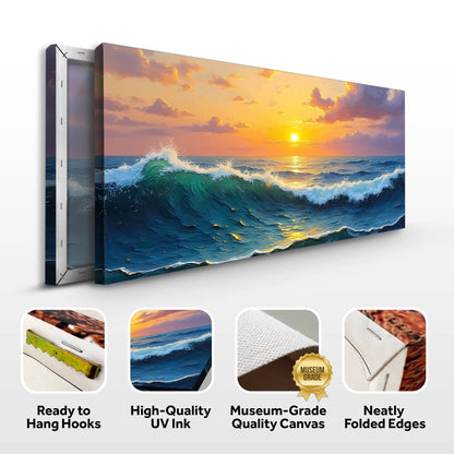 Waterscape Abstract Wall Art XII canvas by Tailored Canvases, ocean sunset and waves on Tampa Home & Garden Store