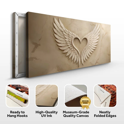 Wings Of Love abstract wall art canvas by Tailored Canvases, winged heart design on Tampa Home & Garden Store