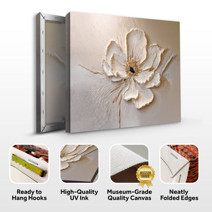 Floral Wall Art III Canvas by Tailored Canvases, beige flower close-up on crafting canvas on Tampa Home & Garden Store