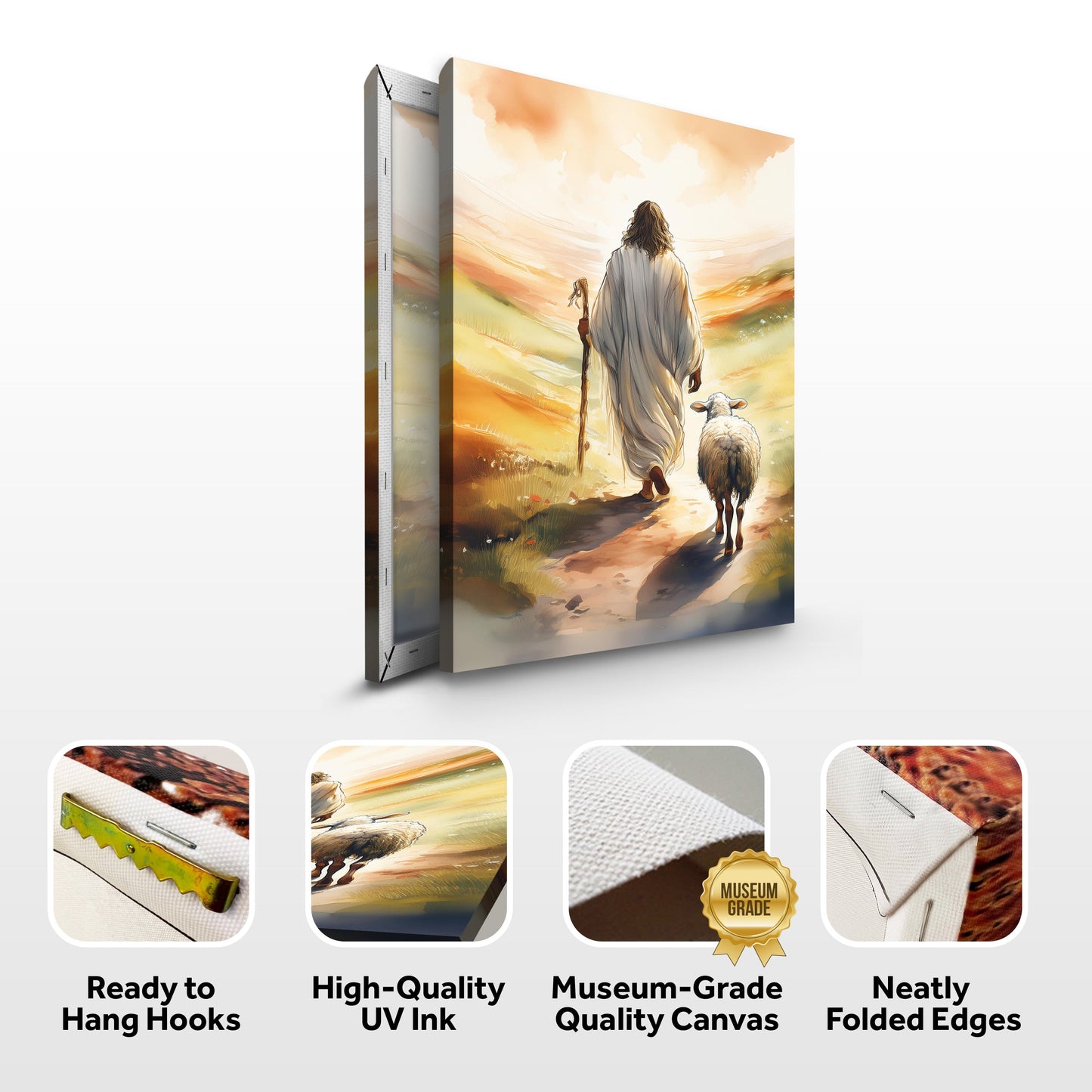 Parable Of The Lost Sheep Faith Wall Art Canvas shepherd and sheep at sunset Tailored Canvases on Tampa Home & Garden Store