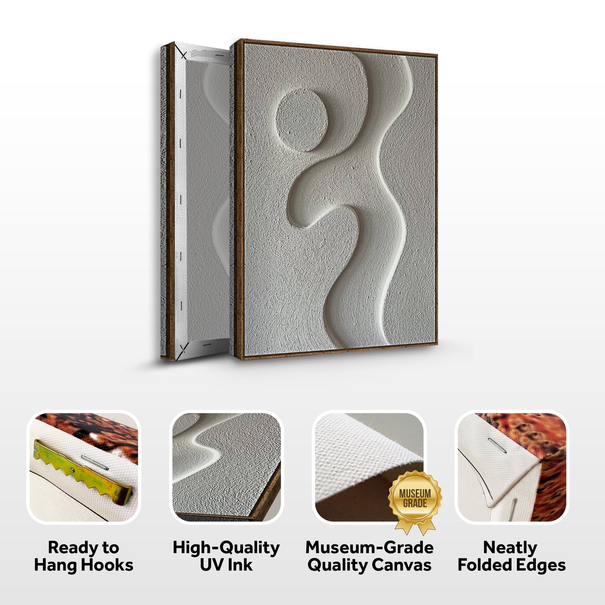 Midcentury Curves Canvas Wall Art; wood-framed textured relief by Tailored Canvases on Tampa Home & Garden Store