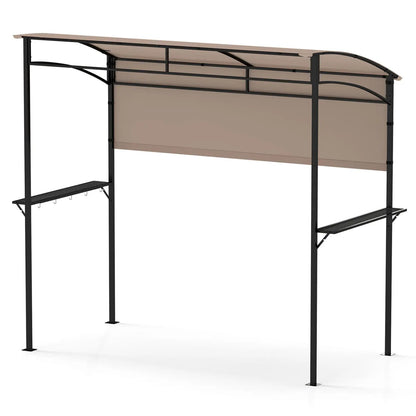 BBQ Grill Canopy with Shelves and Sidewall