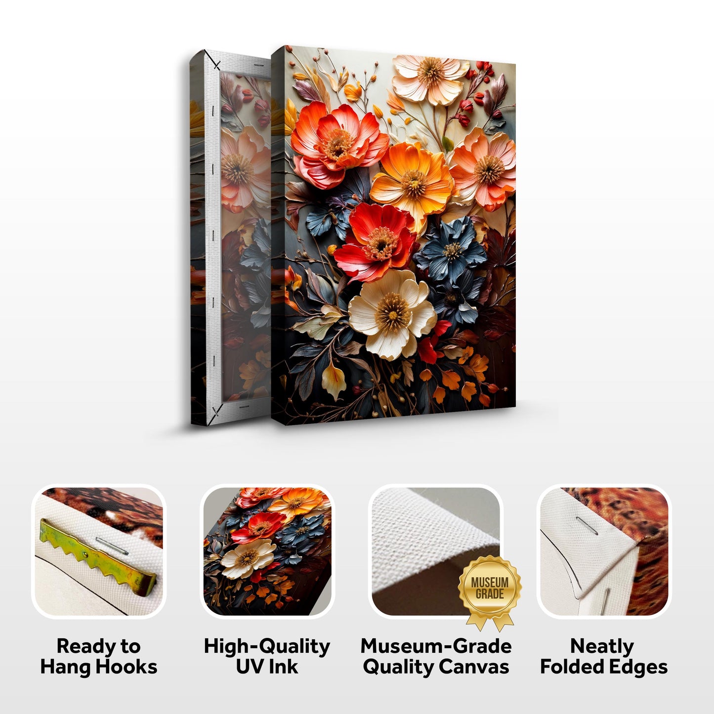 Blooming Garden Rhapsody Wall Art Canvas by Tailored Canvases, vibrant florals on crafting canvas on Tampa Home & Garden Store