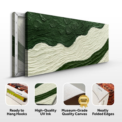 Green Rivers Abstract Wall Art VII canvas triptych with green textured swirls Tailored Canvases on Tampa Home & Garden Store