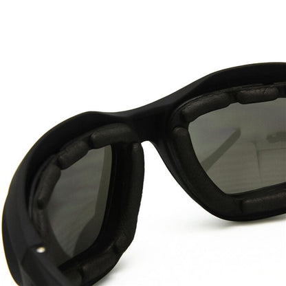 Polarized motorcycle sunglasses UV400 by BikerZoneZ, black frame with dark lenses on Tampa Home & Garden Store