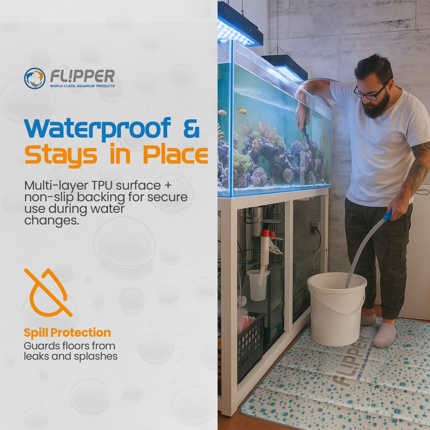 Flipper Aquarium Splash Mat For Non Slip