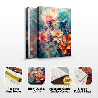 Spring Bouquet Wall Art Canvas by Tailored Canvases with vibrant multicolor flowers on Tampa Home & Garden Store