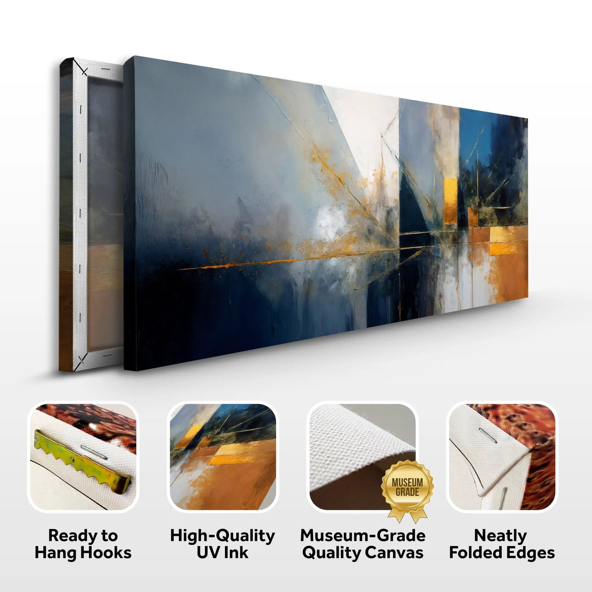 Abstract Geometric Lines Wall Art III canvas by Tailored Canvases in blue gray tones on Tampa Home & Garden Store