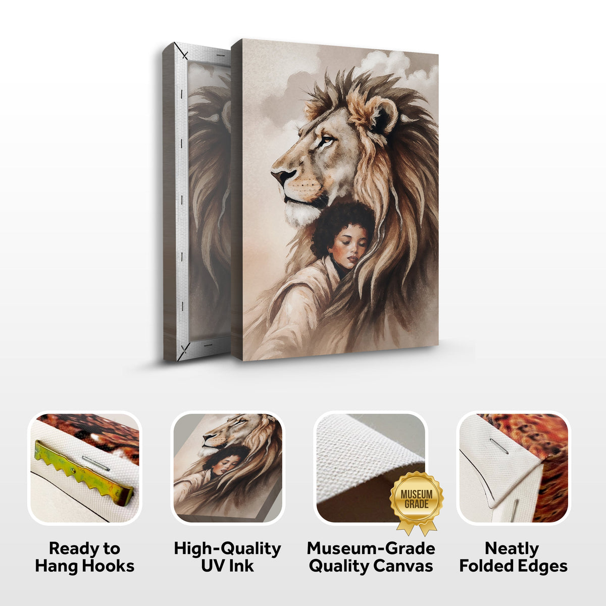 Lion and Girl Faith canvas wall art by Tailored Canvases crafting canvas on Tampa Home & Garden Store