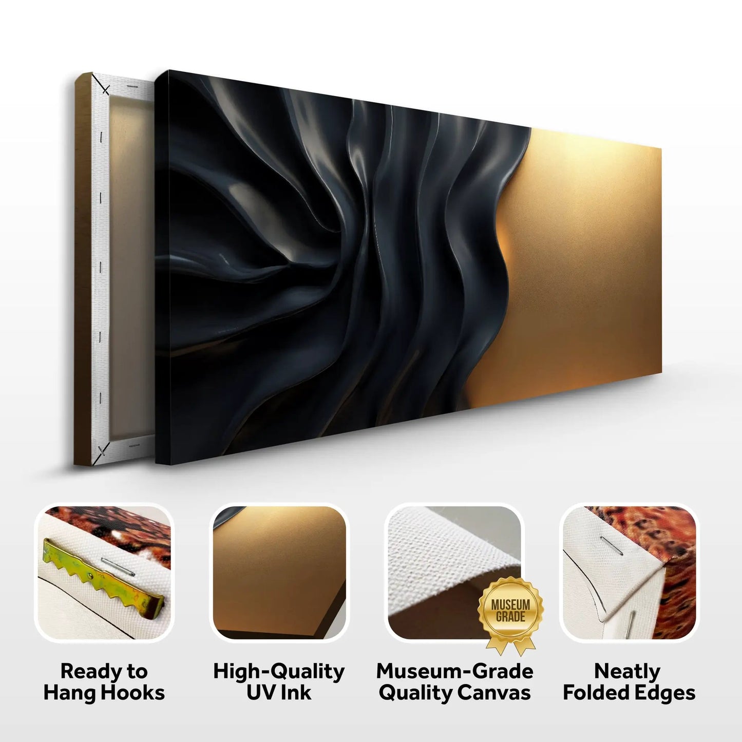 Black and Gold Minimalist Abstract XIII Wall Sign
