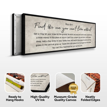 Find The One You Can't Live Without Family Sign III canvas by Tailored Canvases with a beige distressed background on Tampa Home & Garden Store