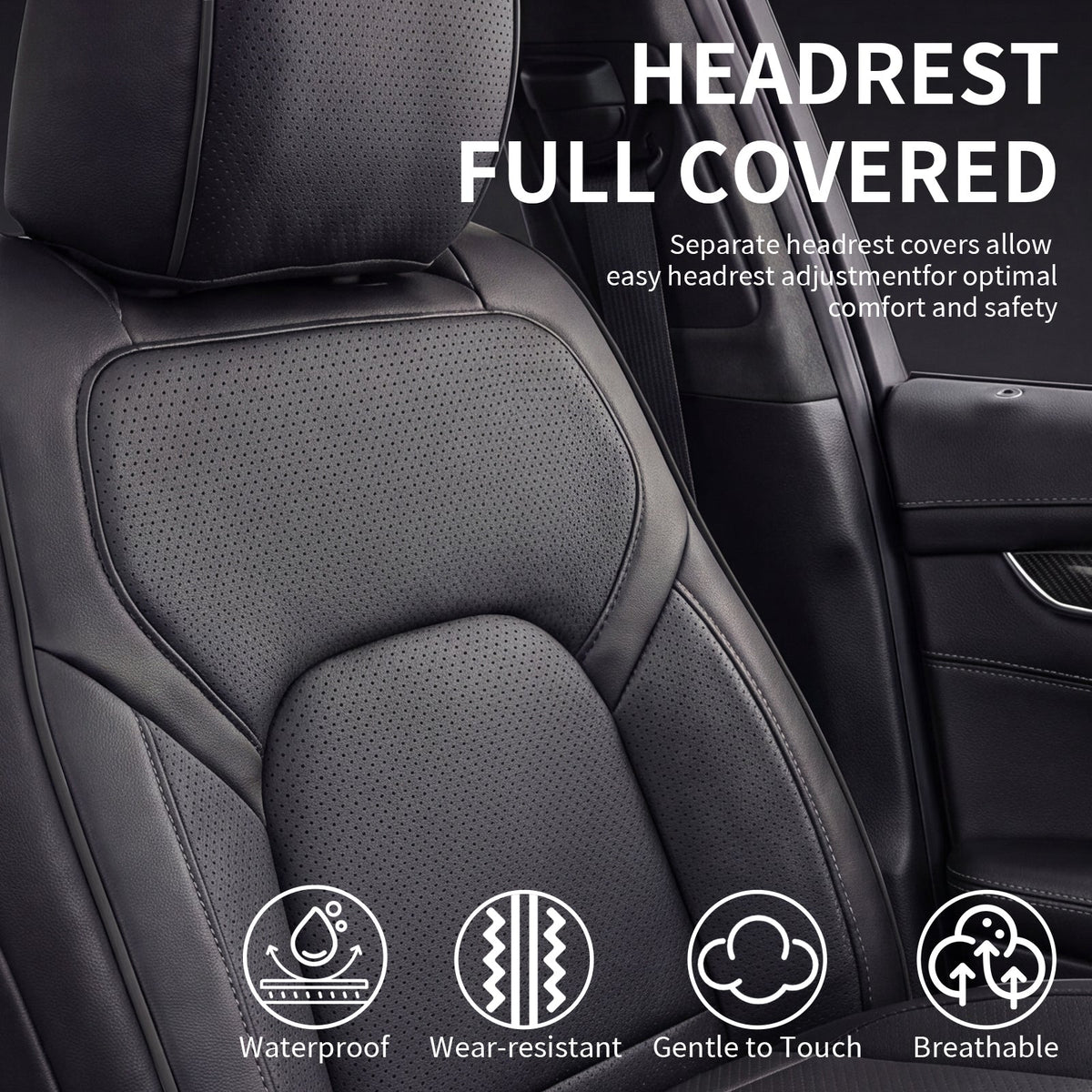 Umbrauto RAM seat covers black full set, waterproof Nappa leather fits RAM 2009–2026 on Tampa Home & Garden Store