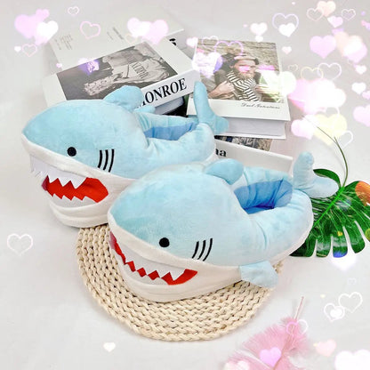 Warm Shark Womens Plush Slippers For Home Comfort