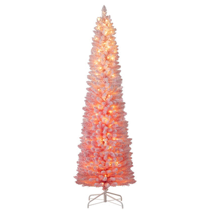 6 ft pink snow-flocked artificial Christmas tree, pre-lit DirectDeals on Tampa Home & Garden Store