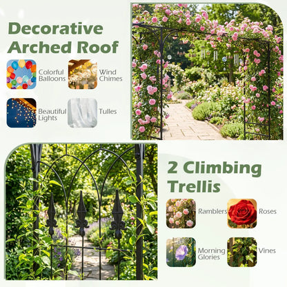 7 Ft Garden Arch Arbor with Flat Top Design