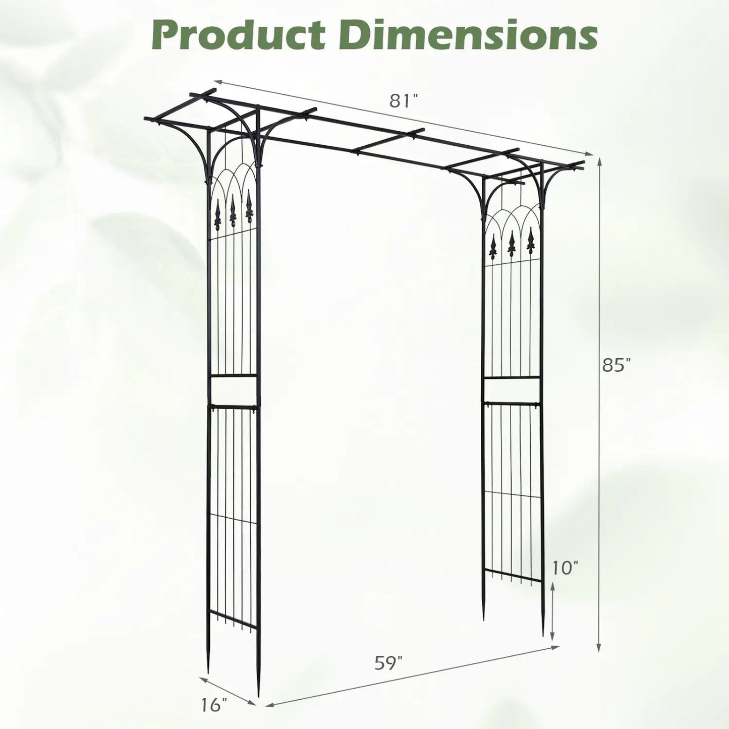 7 Ft Garden Arch Arbor with Flat Top Design
