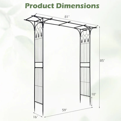 7 Ft Garden Arch Arbor with Flat Top Design
