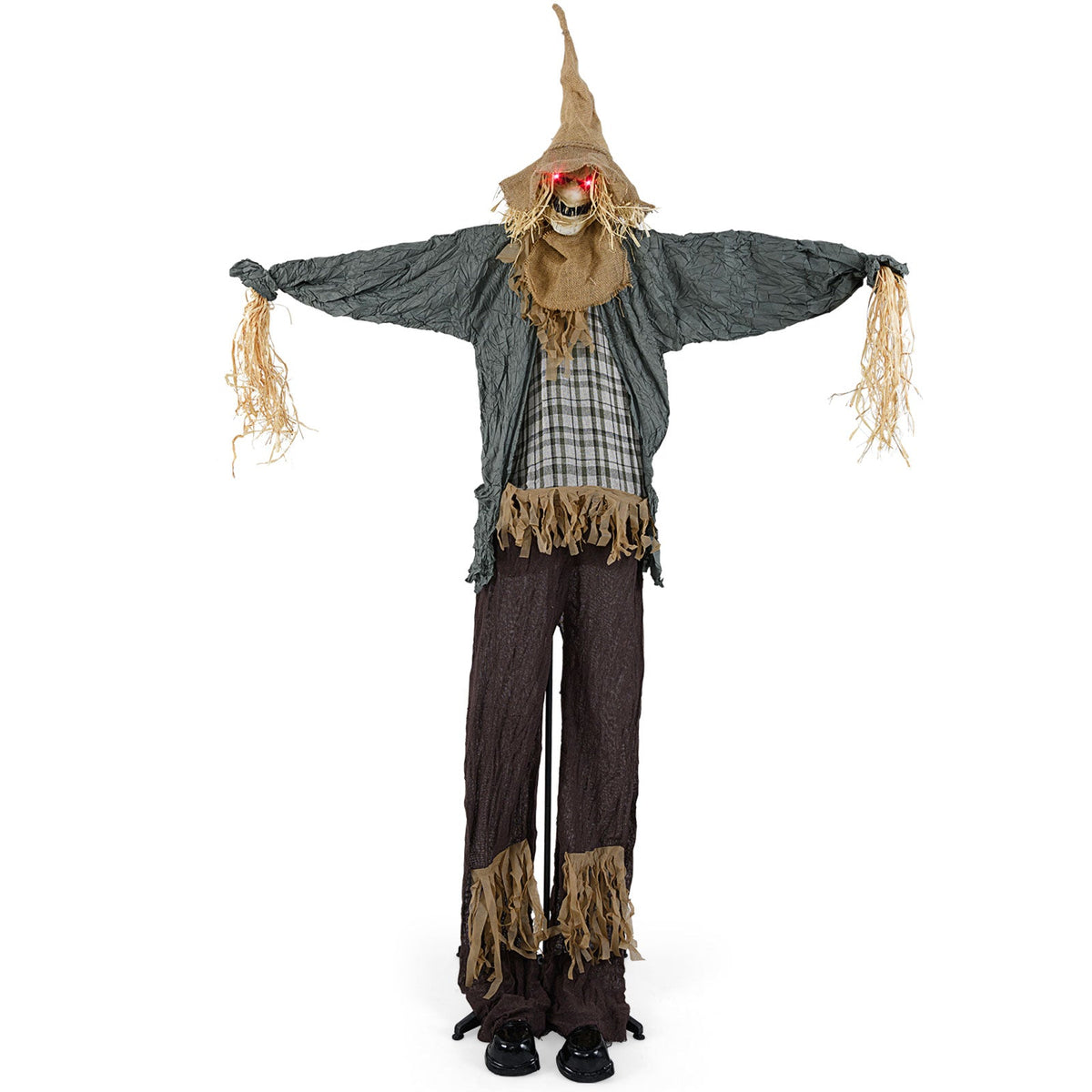 7 ft animated Halloween scarecrow with light-up eyes, burlap hood, DirectDeals on Tampa Home & Garden Store