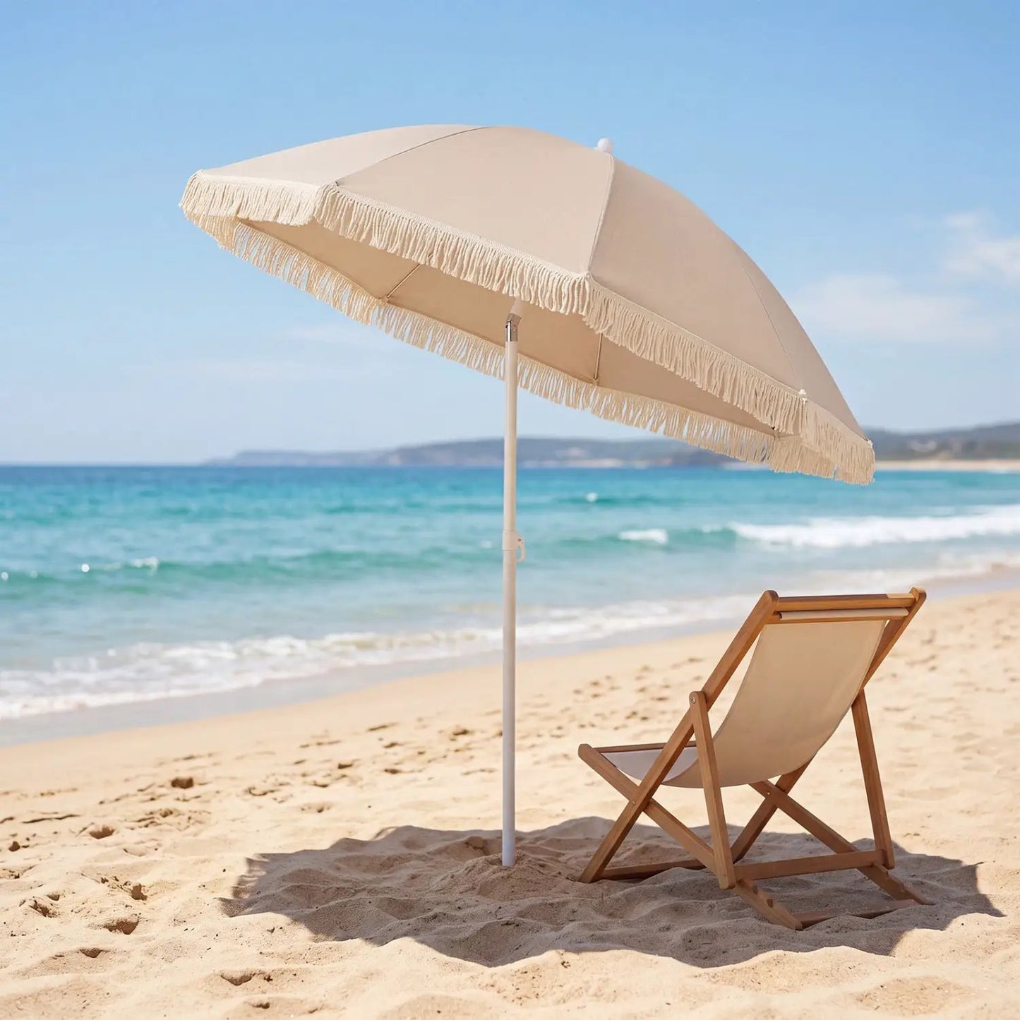 7 Ft Patio Umbrella with Fringe Tassel Outdoor