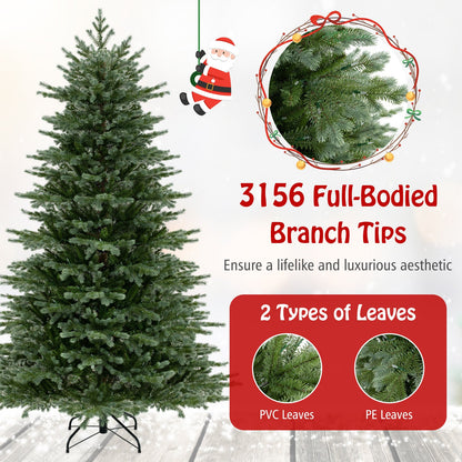 5/6/7 ft artificial Christmas Tree with PVC leaves and warm white LED lights on Tampa Home & Garden Store
