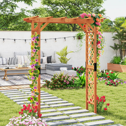 7 Feet Garden Wooden High Arbor Arch Plant Pergola
