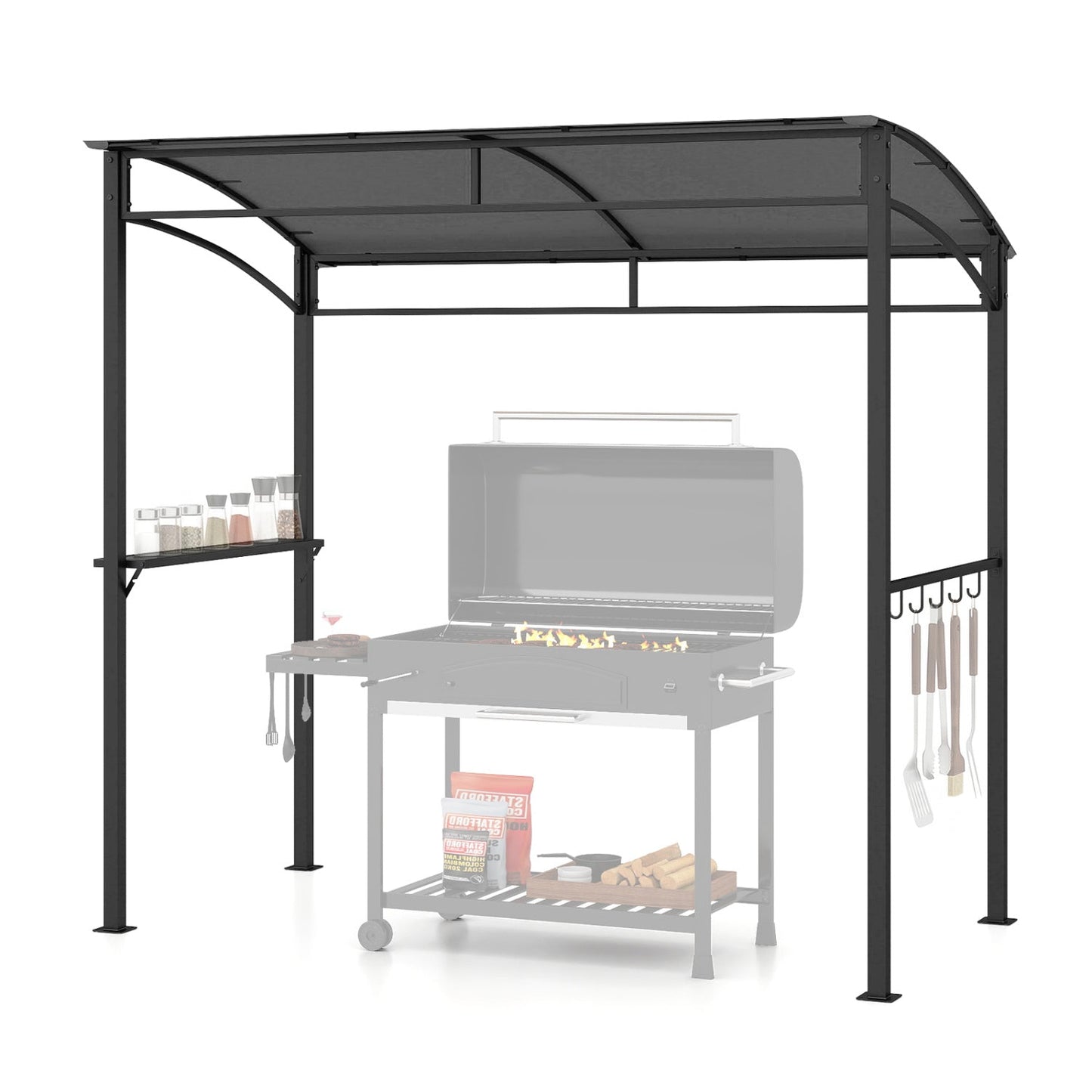 7 x 4.5 Feet Grill Gazebo Outdoor Patio Garden BBQ Canopy Shelter-Beige