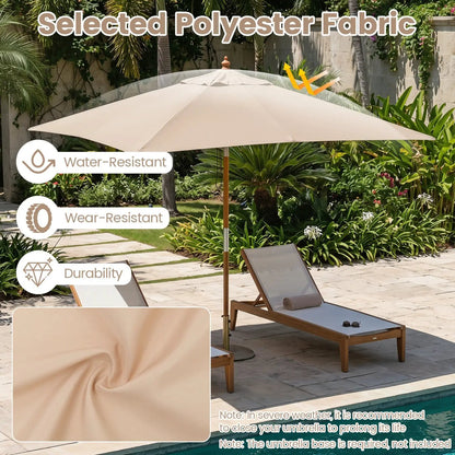 Rectangular Patio Umbrella 7ft Adjustable Tilt